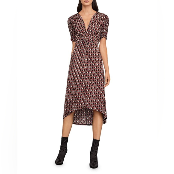BCBG MaxAzria midi dress S hi-lo geometric print - Picture 1 of 10